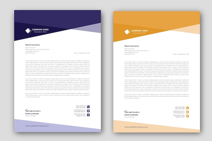 Plantilla de diseño de membrete simple y creativa