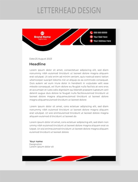 plantilla de diseño de membrete vectorial corporativo