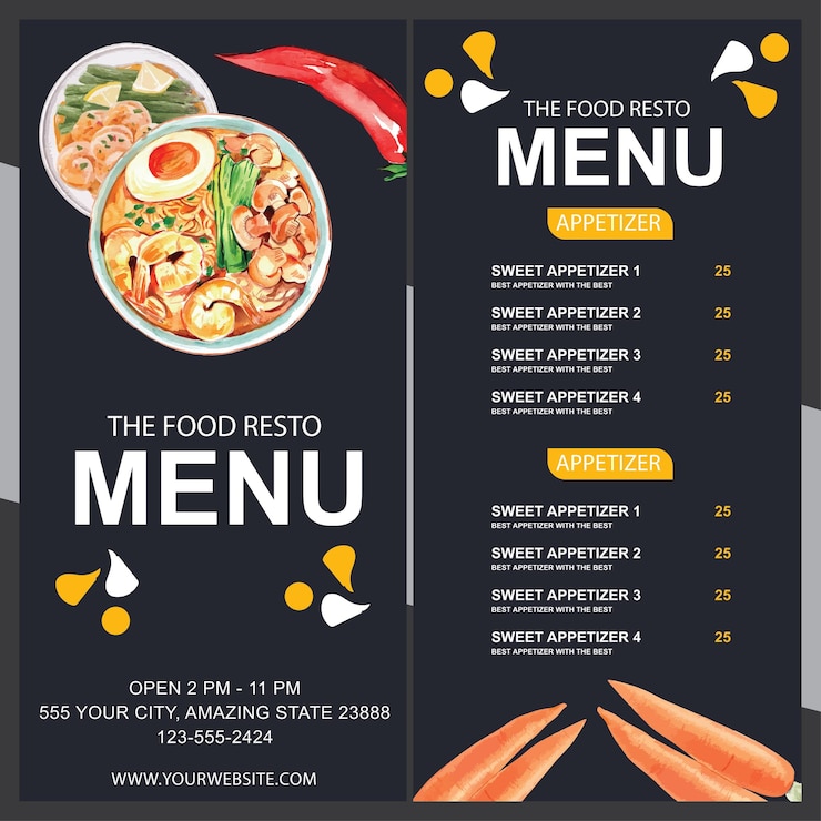 Vector plantilla de diseño de menú de alimentos