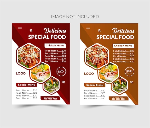 plantilla de diseño de menú de comida deliciosa