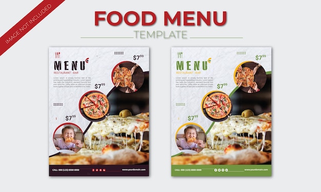 Plantilla de diseño de menú de comida de restaurante hermoso moderno