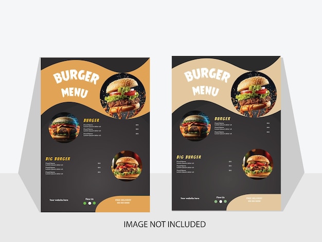 Plantilla de diseño de menú de comida de restaurante