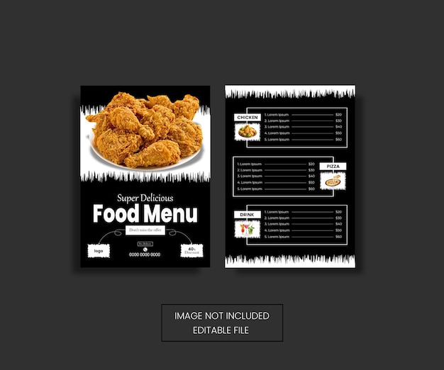 plantilla de diseño de menú de comida de vector