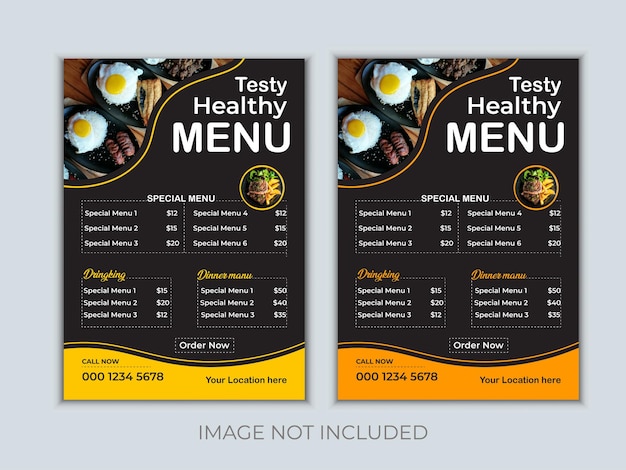 plantilla de diseño de menú de comida vectorial hermosa gratuita