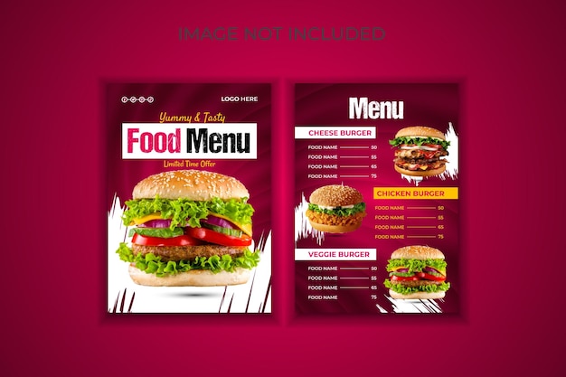 plantilla de diseño de menú de comida vectorial hermosa gratuita
