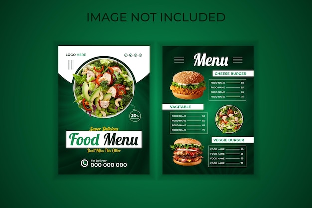 plantilla de diseño de menú de comida vectorial hermosa gratuita