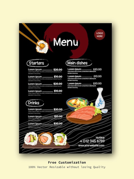 Plantilla de diseño de menú de comida