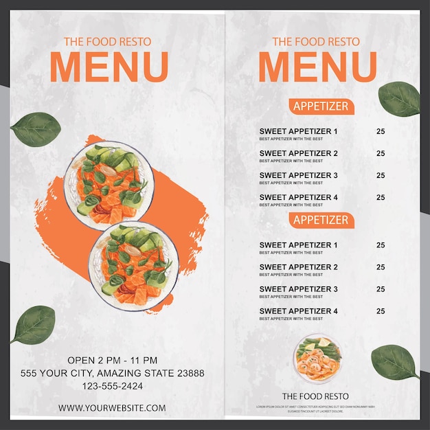 Plantilla de diseño de menú de comida