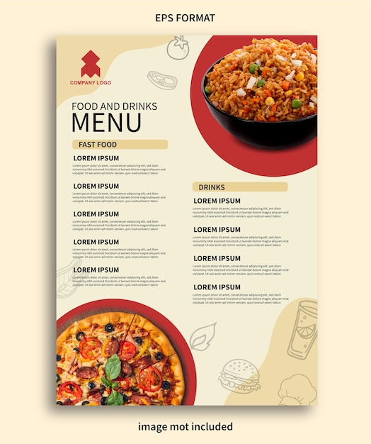 Vector plantilla de diseño de menú de restaurante diseño de menús de alimentos
