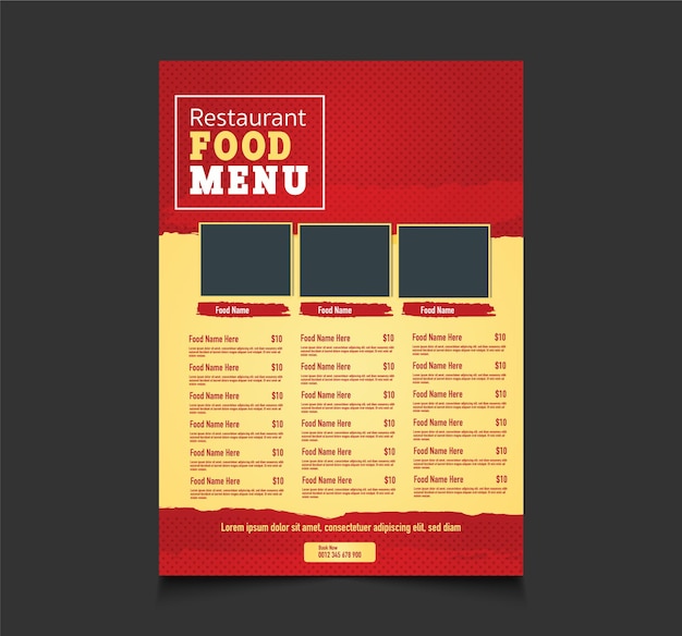 plantilla de diseño de menús de restaurantes