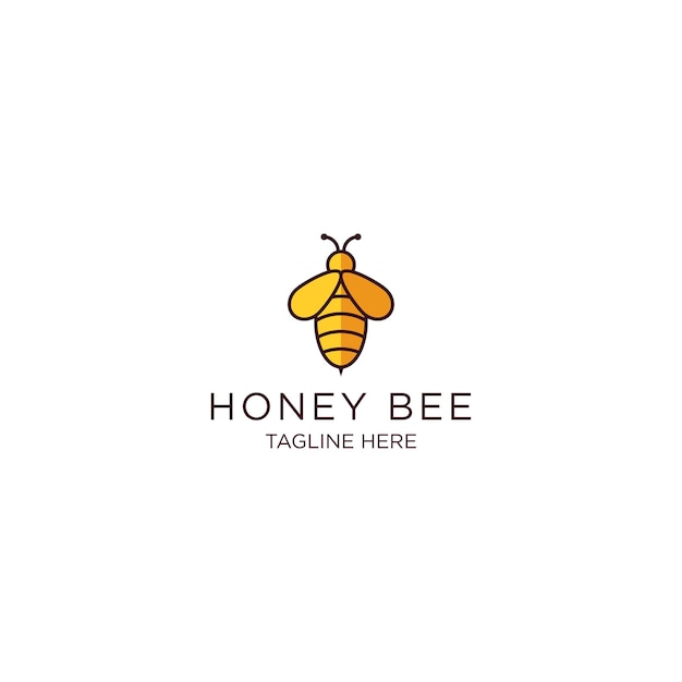 Plantilla diseño miel logo icono tarro abeja fresca vector moderno