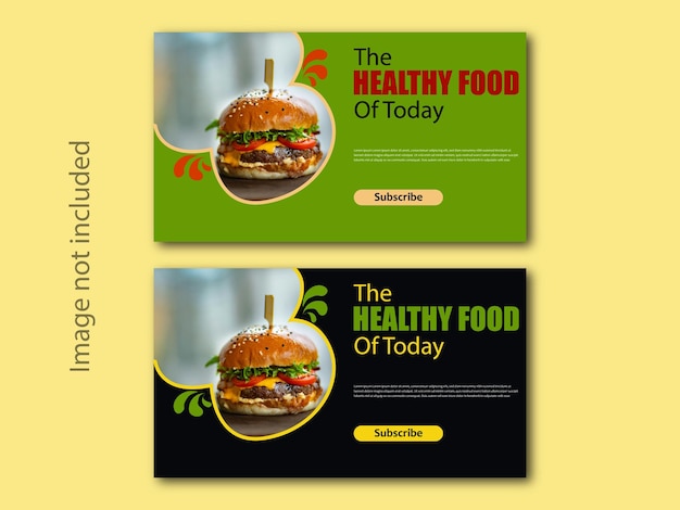plantilla de diseño de miniatura de canal de comida de YouTube