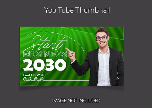 plantilla de diseño de miniatura de YouTube o banner web para negocios corporativos verdes