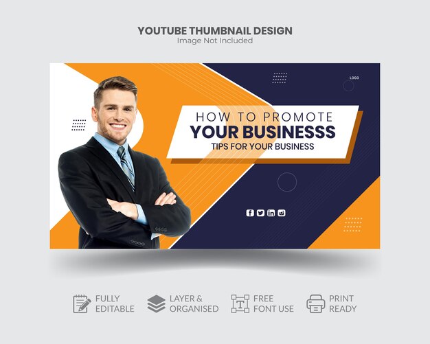 plantilla de diseño de miniaturas de YouTube simple y moderna