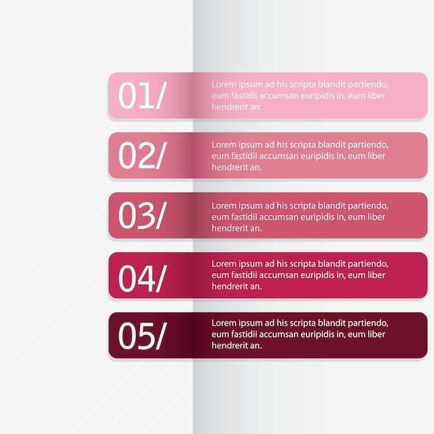 Plantilla de diseño moderno para banners numerados líneas horizontales vectoriales.