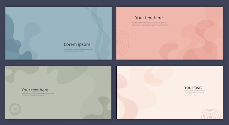 Vector plantilla de diseño moderno creativo establecido en estilo minimalista con formas curvas establezca el espacio de copia del póster