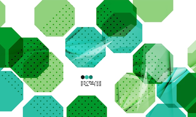 Plantilla de diseño moderno geométrico verde brillante