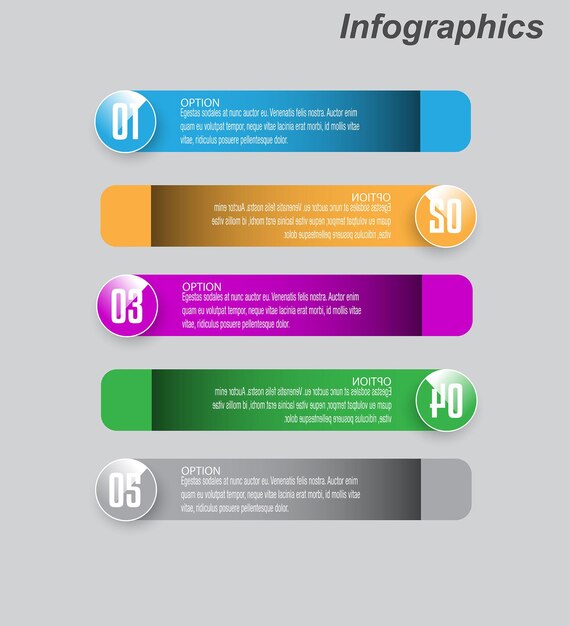 Plantilla de diseño moderno, infografía con pasos y opciones.