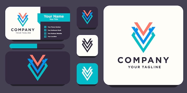 Plantilla de diseño moderno de logotipo Triple V