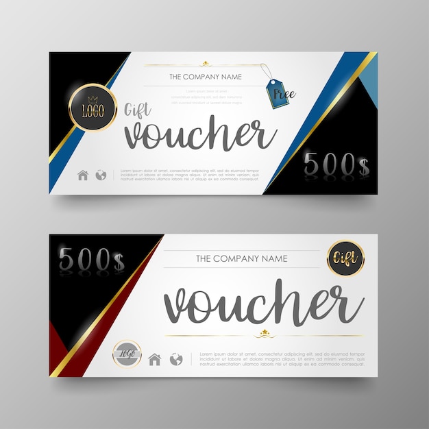 Vector plantilla de diseño moderno y lujo de voucher de regalo premium.