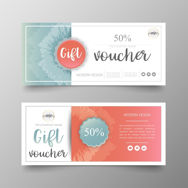 Vector plantilla de diseño moderno y lujo de voucher de regalo premium.