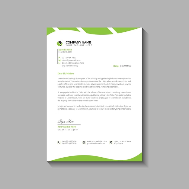 Plantilla de diseño moderno membrete de negocios