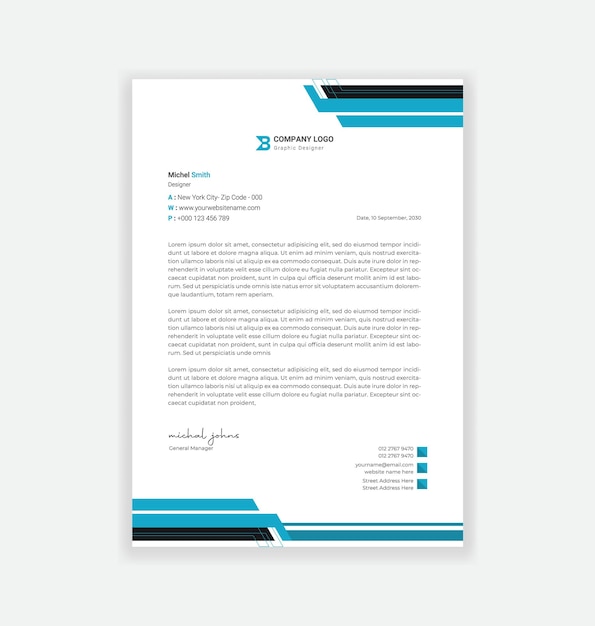 Plantilla de diseño moderno membrete de negocios