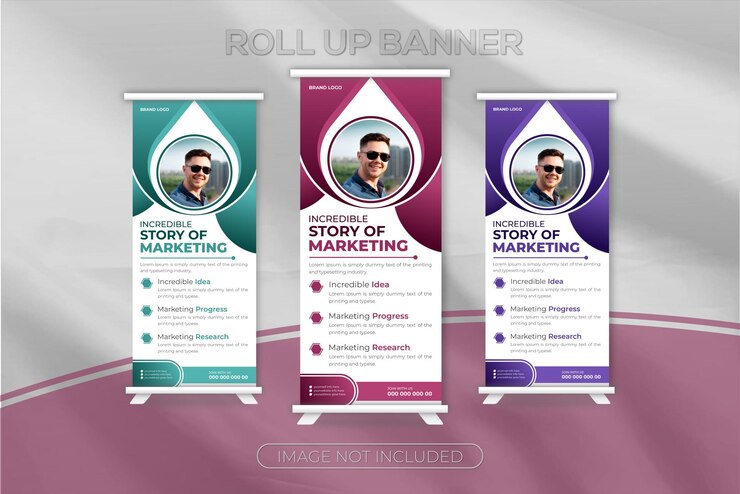 Plantilla de diseño o banner enrollable de negocios corporativos modernos profesionales
