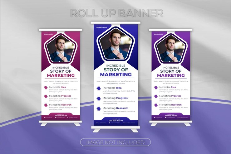 Plantilla de diseño o banner enrollable de negocios corporativos modernos profesionales