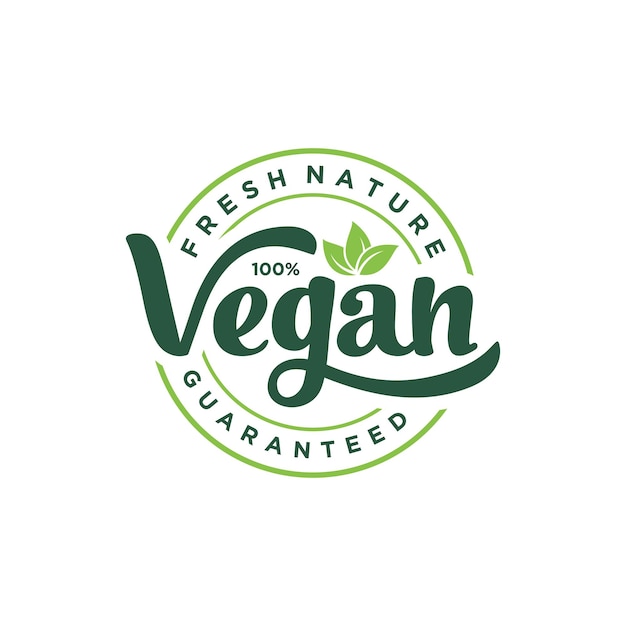 Vector plantilla de diseño orgánico vegano con letras dibujadas a mano vector redondo eco bio logotipo verde