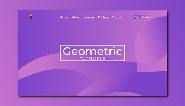 plantilla de diseño de la página de aterrizaje del sitio web geométrico vectorial