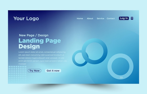 Plantilla de diseño de página de destino moderna configurada para marketing. Diseño de concepto de diseño de página web moderno.