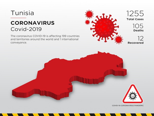 Plantilla de diseño del país afectado de la enfermedad por coronavirus