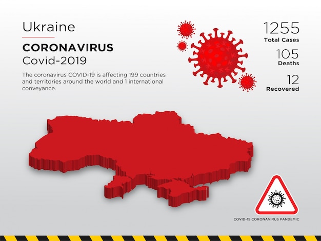 Plantilla de diseño del país afectado de la enfermedad por coronavirus