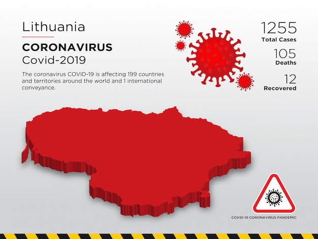 Plantilla de diseño del país afectado de la enfermedad por coronavirus