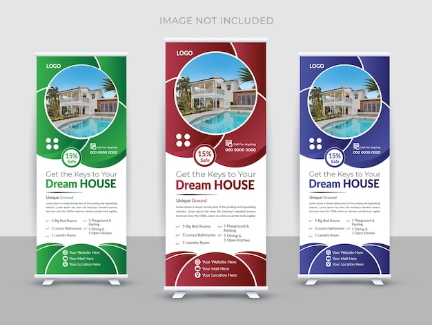 Plantilla de diseño de pancartas de negocios inmobiliarios