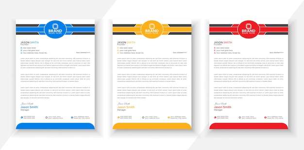 Plantilla de diseño de papel de carta comercial con un diseño único