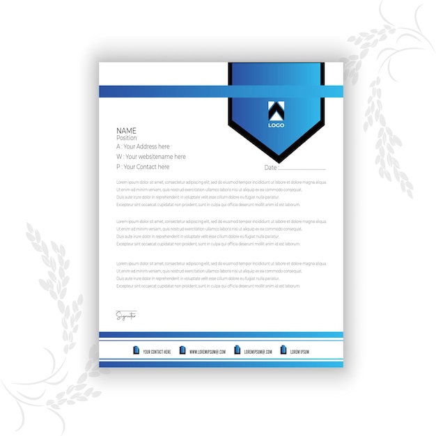 plantilla de diseño de papel de carta comercial profesional vectorial