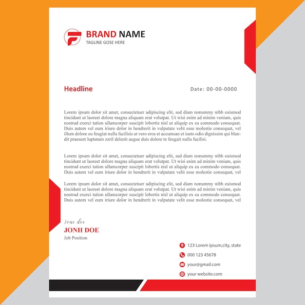 plantilla de diseño de papel de carta corporativo moderno
