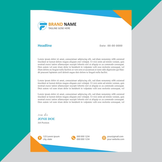 plantilla de diseño de papel de carta corporativo moderno