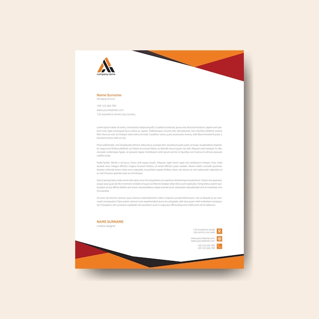 Plantilla de diseño de papel de carta corporativo profesional Diseño limpio y moderno
