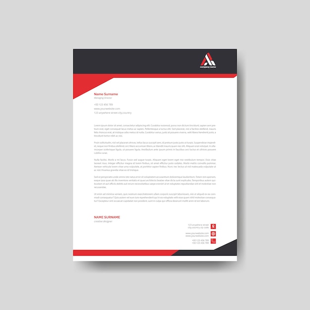 Plantilla de diseño de papel de carta corporativo profesional Diseño limpio y moderno