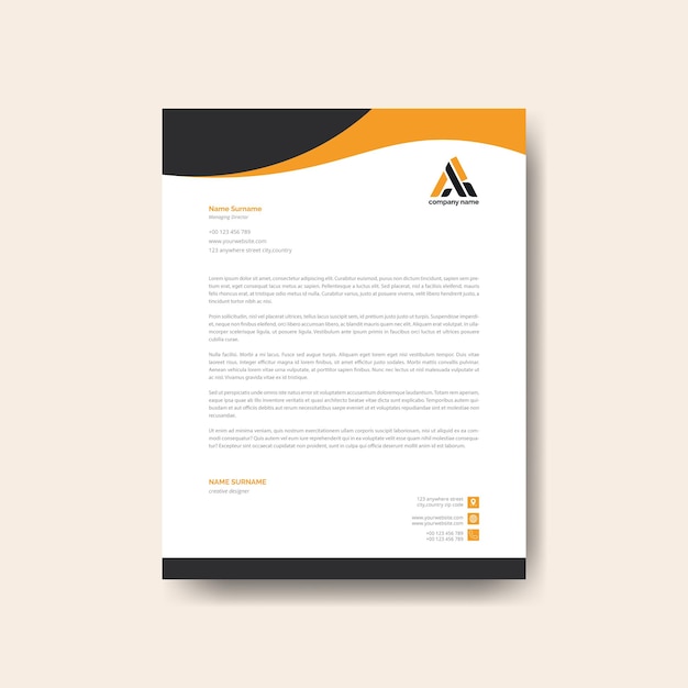 plantilla de diseño de papel de carta corporativo profesional en tamaño A4