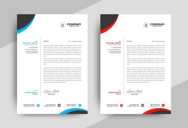 plantilla de diseño de papel de carta corporativo simple y minimalista