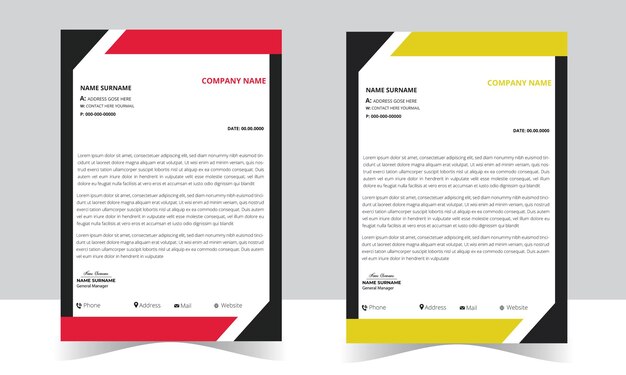 Plantilla de diseño de papel de carta corporativo