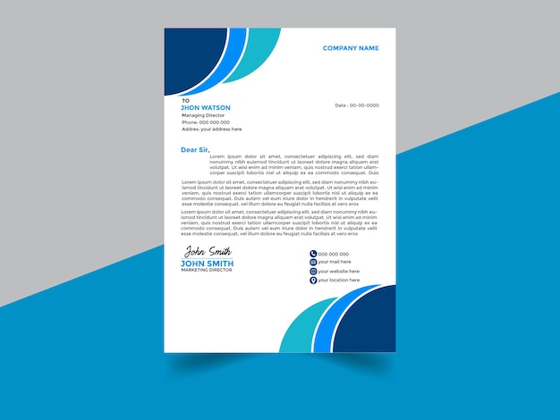plantilla de diseño de papel de carta corporativo