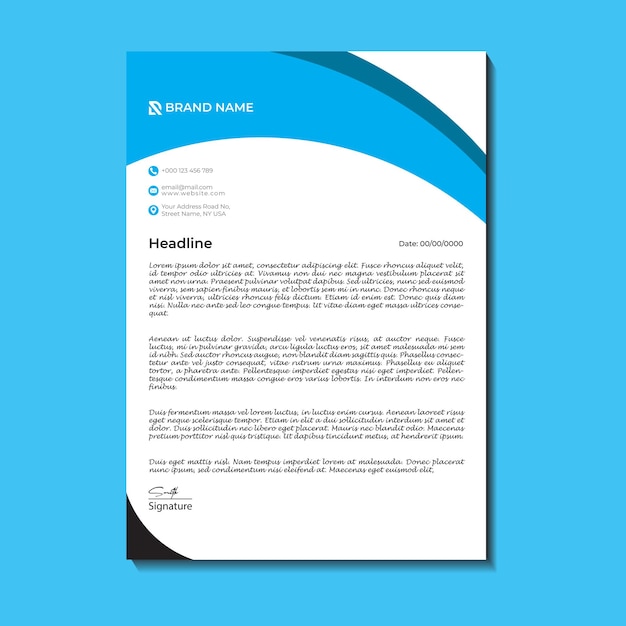plantilla de diseño de papel de carta de la empresa de negocios con 85x11 pulgadas