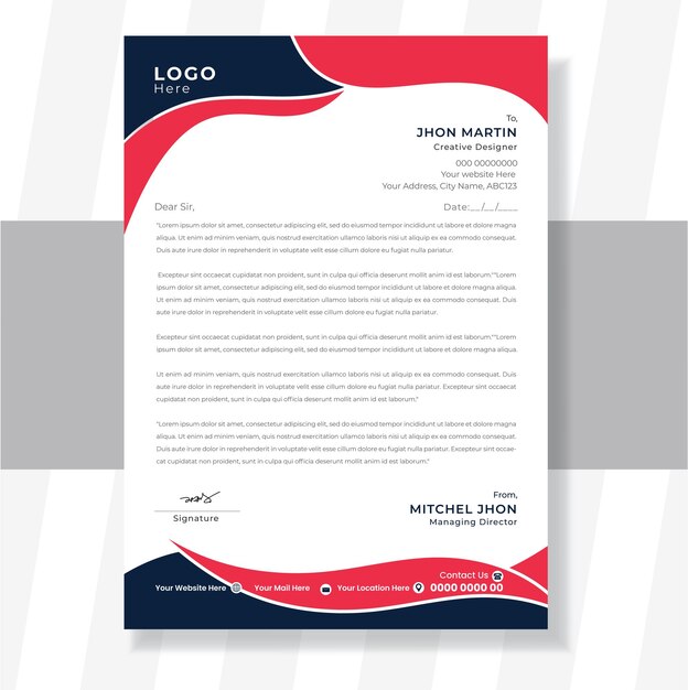Plantilla de diseño de papel de carta de negocios Conjunto de plantillas de diseño de paper de carta de color de negocios creativos