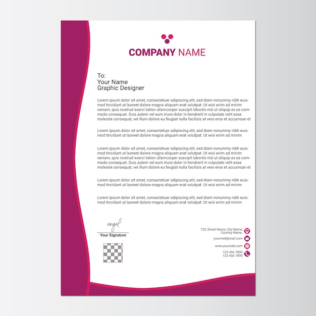 plantilla de diseño de papel de carta simple