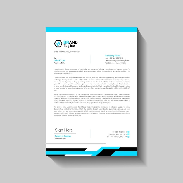 Plantilla de diseño de papel de carta